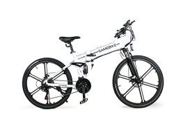iFongsh Zusammenklappbares elektrisches Mountainbike IFongsh E-Bike Elektrofahrrad 26" 4.0 Fat Tire E-Fahrrad klapprad, 500W / 48V / 10Ah Akku, Off-Road Mountainbike mit Shimano 7 Gängen, City EBike Herren Damen (White)