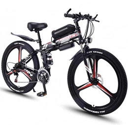 JXH Zusammenklappbares elektrisches Mountainbike JXH 26''Folding Electric Mountain Bike Erwachsener, MTB mit Doppelscheibenbremsen, Fahrrad Removable groer Kapazitts-Lithium-Ionen-Akku (36V 350W), DREI Arbeitsmodi, Black 8ah