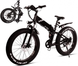KAISDA Zusammenklappbares elektrisches Mountainbike KAISDA 26 Zoll E Bike klappbar, Faltbares E-Mountainbike Aluminiumlegierung fur Damen und Herren, mit 10AH 48V Akku, Verwendung von 4.0 Fettreifen und Shimano 7 Gang