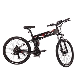 KAISDA Zusammenklappbares elektrisches Mountainbike KAISDA E Bike 26 Zoll E-Mountainbike mit Abnehmbarer Batterie 48V 10.4Ah Elektrisches Mountainbike Shimano 21 Geschwindigkeit mit LCD Instrument (Schwarz)