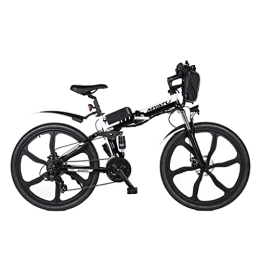 MYATU Zusammenklappbares elektrisches Mountainbike Myatu 26" E-Mountainbike, Klapprad für Damen Herren mit 36V 10.4AH Lithium-Ionen Batterie, Shimano 21 Gang, 250W (Schwarz)