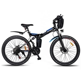 MYATU Zusammenklappbares elektrisches Mountainbike MYATU E-Bike, 26 Zoll Elektrofahrrad E-Klapprad mit 36V 10.4Ah Abnehmbarer Akku für eine Reichweite bis 60km, 250W Motor und Shimano 21-Gang E-Mountainbike