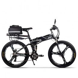 RICH BIT Zusammenklappbares elektrisches Mountainbike RICH BIT Elektrofahrrad 250W * 36V * 12.8Ah Klapprad Shimano 21 Speed Mountain Ebike (grau)