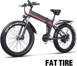 RVTYR Zusammenklappbares elektrisches Mountainbike RVTYR 1000W elektrisches Fahrrad, Folding Mountainbike, Fat Tire Ebike, 48V 12.8AH e-Bike klapprad (Color : Red)