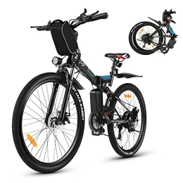 Vivi Zusammenklappbares elektrisches Mountainbike Vivi Elektrofahrrad E-Bike Herren und Damen，E-Bike Mountainbike, 36V 8Ah Lithium-Batterie und Shimano 21-Gang Schwarz