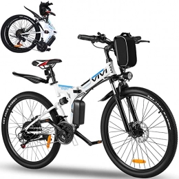 Vivi Zusammenklappbares elektrisches Mountainbike Vivi M026tgb Elektrofahrräder, Weiß Blau, 26 inches