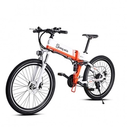 WFIZNB Zusammenklappbares elektrisches Mountainbike WFIZNB Elektrische Fahrrad 48V500W unterstützt Berg Fahrrad Lithium elektrische Fahrrad Moped elektrische Fahrrad elektrische Fahrrad elec, Weiß