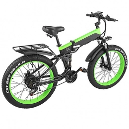 WSHA Zusammenklappbares elektrisches Mountainbike WSHA Faltbares Elektrofahrrad 48V10.4A Elektrofahrräder 500W 26 Zoll 4.0 Fat Tyres Mountain E-Bike, 3 Fahrmodi, für Erwachsene und Jugendliche