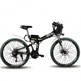WYFDM Zusammenklappbares elektrisches Mountainbike WYFDM Mountain-Zoll-Fahrrad mit Einer Hchstgeschwindigkeit von 60 km / h, 35 km / h, elektrisches Fahrrad, zusammenklappbar, 500-W-Motor, Doppelstodmpfer, Ebike, Black, 24