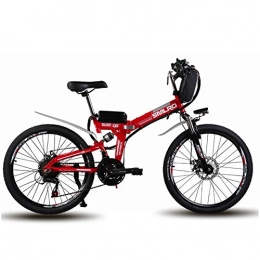 WYFDM Zusammenklappbares elektrisches Mountainbike WYFDM Mountain-Zoll-Fahrrad mit Einer Höchstgeschwindigkeit von 60 km / h, 35 km / h, elektrisches Fahrrad, zusammenklappbar, 500-W-Motor, Doppelstoßdämpfer, Ebike, Red, 26