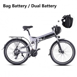 Ylight Zusammenklappbares elektrisches Mountainbike Ylight Elektrisches Faltbares Fahrrad, 26 Zoll Mountain E-Bike, 2 PCS 12.8A Lithium Batterie Inbegriffen, Grau