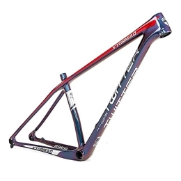 DFNBVDRR Mountain Bike Frames Carbon Fiber Mountain Bike Frame 27.5 / 29" Thru Axle 142mm Disc Brake XC / MTB Frame 15'' / 17'' / 19'' Bicycle Frame BB92 Bottom Bracket (Color : Red, Size : 19x29'')