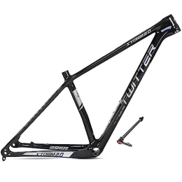 DHNCBGFZ Mountain Bike Frames Carbon Fiber MTB Frame 27.5er 29er Hardtail Mountain Bike Frame 15'' / 17'' / 19'' Thru Axle 12 * 142mm Frame Disc Brake Internal Routing (Color : Black, Size : 27.5x17'')
