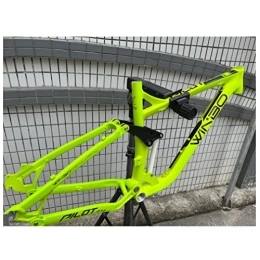 HIMALO Mountain Bike Frames HIMALO Full Suspension MTB Frame 26 / 27.5er Trail Mountain Bike Frame 17'' Aluminium Alloy Disc Brake Frame DH / XC / AM QR 135mm Travel 120mm (Color : Geel, Size : 26 * 17'')