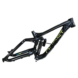 QHIYRZE Mountain Bike Frames MTB Downhill Suspension Frame Travel 200mm 26 / 7.5er Trail Mountain Bike Frame Disc Brake Thru Axle Aluminium Alloy Bicycle Frame XC / AM / DH , With Rear Shock Absorber ( Color : Black , Size : L / Large )