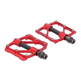 01 02 015 Mountain Bike Pedal 01 02 015 Mountain Bike Pedals, Bike Pedals Wear Resistant CNC Aluminum Alloy Durable Labor Saving for Road Mountain Bike for Bicycle Maintenance(red)