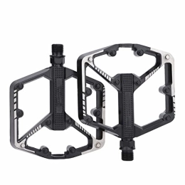 Generic Mountain Bike Pedal 1 Pair Bike Pedals Aluminum Alloy Cycling Pedals Lightweight Sealed Bearing Flat Pedals W / Anti-Skid Pins 3 Bearing rotation lubrication for Road Mountain Bike BMX, Black