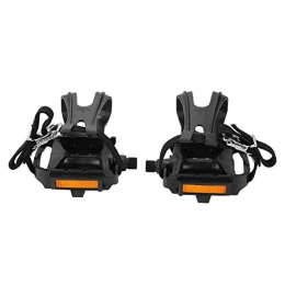 Alomejor1 Bike Pedal Bicycle Pedals Feet Set Toe Clips Strap Belt Bicycle Pedals Anti-Slip Pedals for Mountain Bike