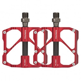 Aluminum Alloy Bicycle Pedals With Carbon Fiber Bearings, Suitable for Mountain Bikes and Folding Bicycles,Red-PD-R87CHighway