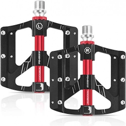 ANVAVA Mountain Bike Pedal ANVAVA Bike Pedals 1 Pair CNC Aluminum Antiskid Durable Bicycle Cycling Pedal Ultra Strong Colorful 3 Bearing Composite 9 / 16" Mountain Bike Pedal for Road BMX MTB Fixie Bikes flat Bike