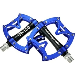 LSRRYD Mountain Bike Pedal LSRRYD Mountain Bike Pedals Bicycle Pedals 9 / 16" Aluminum Alloy Pedal MTB Road Bike Pedals CrMo Steel Axle Wide Platform Non-slip Waterproof And Wear-resistant CNC DU Bearing (Color : Blue)