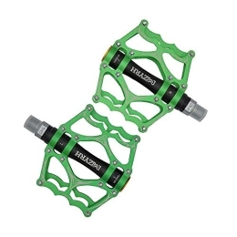 Willyn Mountain Bike Pedal Willyn Evetin 9 / 16 Inch Mountain Bike Road Bike Pedals, Ultralight Aluminium Alloy Platform MTB Pedals, Non-Slip Trekking Pedals Bicycle Pedals 40, Green with black