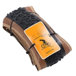 FOLOSAFENAR Bicycle Tires, Durable Folding Rubber Great Drainage Mountain Bike Tires for City Roads (Black Yellow)