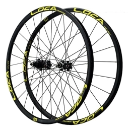 KANGXYSQ Mountain Bike Wheel 26 27.5 29inch Mountain Bike Wheelset Aluminum Alloy Rim 24H Disc Brake MTB Wheelset Support 12 Speed XD Flywheel Quick Release (Color : Yellow, Size : 26 INCH)