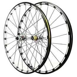KANGXYSQ Mountain Bike Wheel 26 27.5 Inch MTB Mountain Bike Wheelset Disc Brake Bicycle Front Rear Wheel Set For 7 8 9 10 11 12 Speed Cassette 24 Hole (Color : Silver Hub, Size : 26inch)
