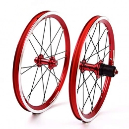 ADD Mountain Bike Wheel Bicycle wheel set Highway 9-tooth 14-inch single-speed hub Ultra-Light Aluminum Alloy Road Bike Wheels, Red