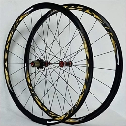 BUYAOBIAOXL Mountain Bike Wheel BUYAOBIAOXL Wheels Mountain Bike Wheelset Cycling Wheels 700C Front / Rear Wheel, Double-Walled Light-Alloy Rims V Brake 30Mm Bike Wheelset Quick Release 24H 8-11 Speed 840g / 1Paar (Color : #4)