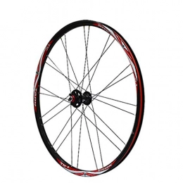 CHP Mountain Bike Wheel CHP Bike Wheel Set 26" Bicycle Wheel MTB Double Wall Alloy Rim Tires 1.5-2.1" Disc Brake 7-11 Speed Sealed Bearings Hub Quick Release (Color : Black red Front)