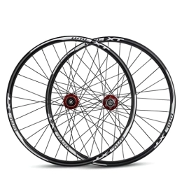 QHY Mountain Bike Wheel Cycling Mountain Bike Wheelset 24" Disc Brake MTB Wheels Bicycle Rim QR 32H Quick Release Cassette Hub For 7 8 9 10 11 Speed (Color : Red, Size : 24Iinch)