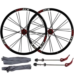 QHY Mountain Bike Wheel Cycling Mountain Bike Wheelset 26 Inch, MTB Cycling Wheels Aluminum Alloy Double Wall Rim Disc Brake Quick Release Sealed Bearings Compatible 7 8 9 10 Speed (Color : Black, Size : 26inch)