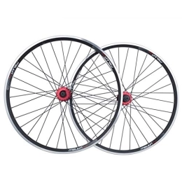 SJHFG Mountain Bike Wheel Cycling Wheels, 32 Holes Quick Release Disc Brake V Brake Wheel Set 26 Inch Mountain Bike Aluminum Alloy Wheels (Color : Black)