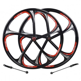 LvTu Mountain Bike Wheel LvTu Mountain Bike Cassette Wheelset 26 Inch, Magnesium Alloy MTB Bicycle Front / Rear Wheel 7 / 8 / 9 / 10 / 11 Speed - Black (Color : Wheelset)