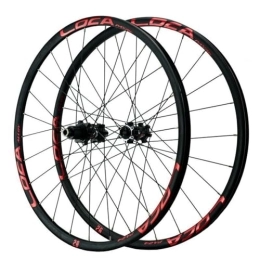 ZFF Mountain Bike Wheel MTB Wheelset 26 / 27.5 / 29 Inch Thru Axle Disc Brake Mountain Bike Front + Rear Wheel Aluminum Alloy Double Wall Rim Micro Spline 12 Speed 24 Holes (Color : Red, Size : 29'')