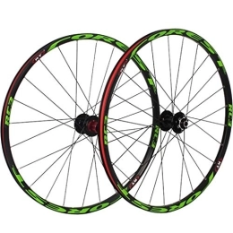 QHY Mountain Bike Wheel QHY 26 / 27.5 Inch Mountain Bike Wheels, MTB Bike Wheel Set Disc Rim Brake 8 9 10 11 Speed Sealed Bearings Hub Hybrid Bike Touring (Color : Green, Size : 27.5inch)