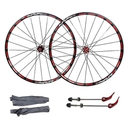 QHY Mountain Bike Wheel QHY Bicycle front rear wheels for 26" 27.5" Mountain Bike, MTB Bike Wheel Set 7 bearing 24H Alloy drum Disc brake 7 8 9 10 11 Speed (Color : Red, Size : 27.5inch)