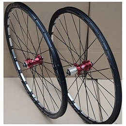 QHY Mountain Bike Wheel QHY Cycling Bike Wheelset 26 Inch Mountain Cycling Wheels, CNC Magnesium Alloy Disc Brake / Fit For 8 9 10 11 Speed 24H Freewheels / Quick Release Axles Bicycle Accessory (Color : Red, Size : 26")