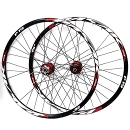 TYXTYX Mountain Bike Wheel TYXTYX Mountain Bike Wheelset 26 27.5 29 InchDouble Wall Aluminum Alloy Disc Brake Cycling Bicycle Wheels 32 Hole Rim QR 7 / 8 / 9 / 10 / 11 Cassette Wheels (Color : Red, Size : 29in)