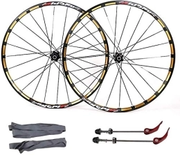 BUYAOBIAOXL Spares Wheels Mountain Bike Wheelset Bicycle front rear wheels for 26" 27.5" Mountain Bike, MTB Bike Wheel Set 7 bearing 24H Alloy drum Disc brake 7 8 9 10 11 Speed ( Color : Yellow , Size : 26inch )