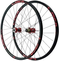 SJHFG Mountain Bike Wheel Wheelset Mountain Bike Wheelset 26 / 27.5 / 29In, 24H Double Wall Alloy Rims Disc Brake QR NBK Sealed Bearing Hubs 6 Pawls 8-12 Speed Cassette road Wheel (Color : Red, Size : 29inch)