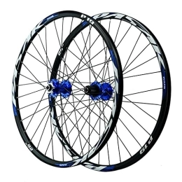 ZCXBHD Mountain Bike Wheel ZCXBHD 26 / 27.5 / 29 Inch Bicycle Wheelset Mountain Bike Front and Rear Wheels Quick Release Double Walled Aluminum Alloy Rim 7 8 9 10 11 12 Speed (Color : Blue, Size : 27.5in)