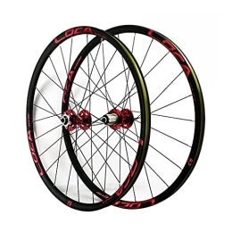 ZCXBHD Mountain Bike Wheel ZCXBHD 26 / 27.5 / 29 Inches Bicycle Front and Rear Wheel Set Mountain Bike Wheelset Double Walled Aluminum Alloy MTB Rim Disc Brake Wheels 7-12 Speed (Color : Red-1, Size : 27.5in)
