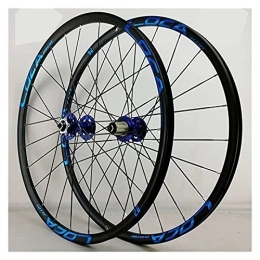 ZCXBHD Mountain Bike Wheel ZCXBHD 26 / 27.5 / 29" Mountain Bike Wheelsets Aluminum Alloy Rim Quick Release Axles Disc Brake Mountain Cycling Wheels Fit for 8 9 10 11 12 Speed Freewheels (Color : Blue, Size : 27.5in)