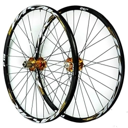ZCXBHD Mountain Bike Wheel ZCXBHD 26 / 27.5 / 29inch MTB Wheelset Disc Brake Mountain Bike Front And Rear Wheel Sealed Bearing Double Wall Quick Release 7 8 9 10 11 Speed (Color : Yellow, Size : 29in)