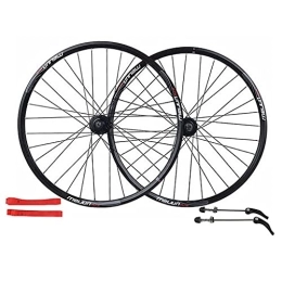 ZCXBHD Mountain Bike Wheel ZCXBHD 26 In Double-Walled Ultralight Alloy Wheels Disc Brake MTB Bike Wheelset Quick Release 32 Holes Bicycle Front and Rear Rims 7 8 9 10 Speed Cassette (Color : Black, Size : 26in)