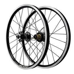 ZCXBHD Mountain Bike Wheel ZCXBHD Mountain Bike Rims V Brake / Disc Brake / Rim Brake 20 inch Double Walled Aluminum Alloy Wheels Bicycle Wheelset (Front + Rear) 7 / 8 / 9 / 10 / 11 / 12 Speed 24 Holes (Color : Black-1, Size : 20in)