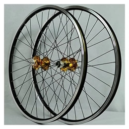 ZCXBHD Mountain Bike Wheel ZCXBHD MTB Wheelset 26" 27.5" 29" Aluminum Alloy Rim Disc Brake V-Brake Quick Release 32H for 7 / 8 / 9 / 10 / 11 / 12 Speed Cassette (Color : Gold, Size : 27.5in)